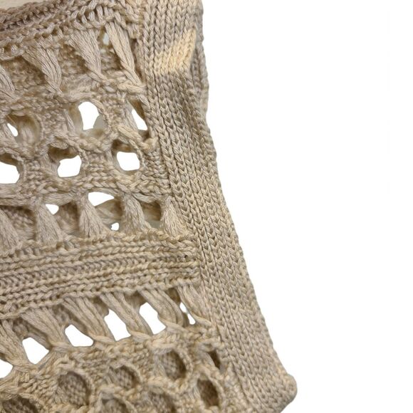 Forever 21 Beige Crochet Knit Pullover Top S - Picture 5 of 15